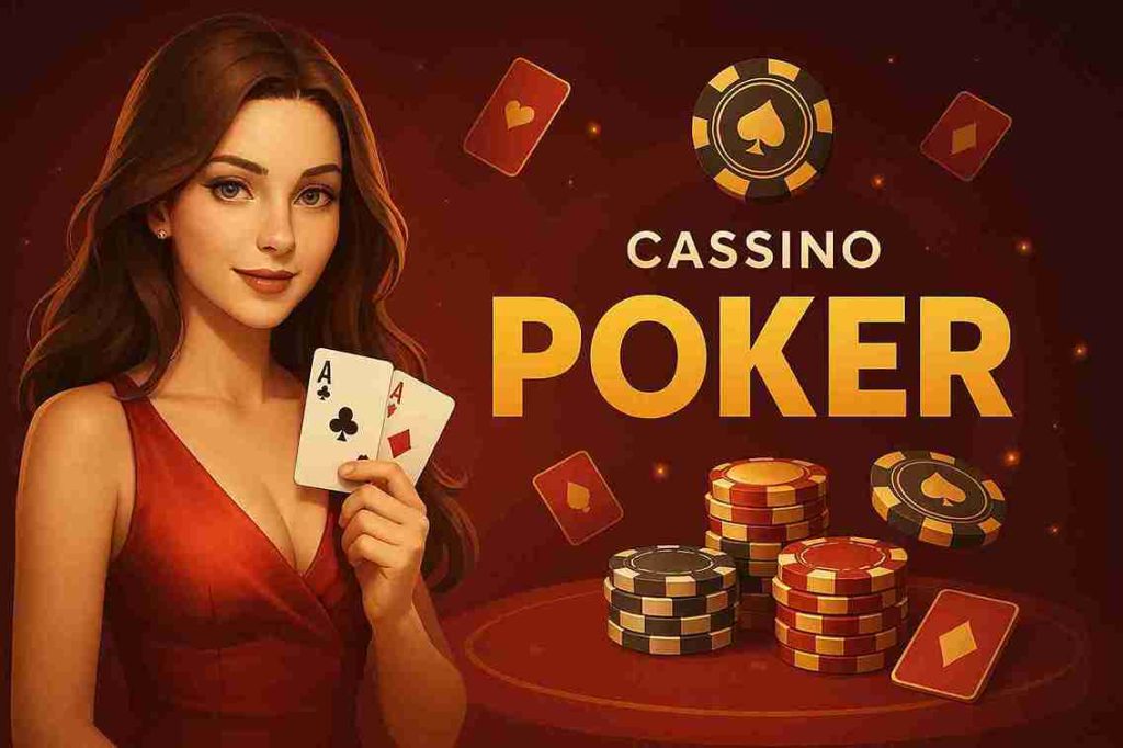 Jogador jogando poker no 616BET cassino